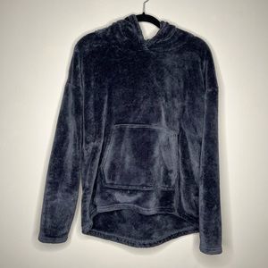 Fluffy and soft women’s navy blue hoodie oversized